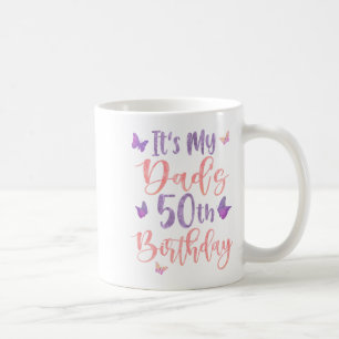Mug C'est les 50 ans de mon papa Papillon Joyeux 50 An