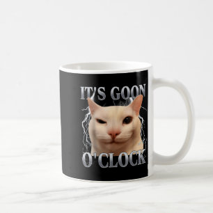 Mug C'est l'heure de Goon Mème de chat drôle Hommes Fe