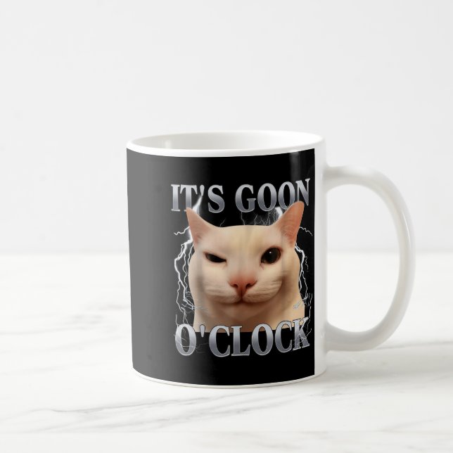 Mug C'est l'heure de Goon Mème de chat drôle Hommes Fe (Droite)