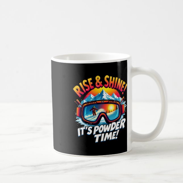 Mug C'est l'heure de la poudre Lunettes de ski Ski Mon (Droite)