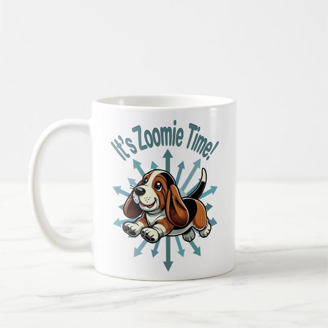 Mug C'est l'heure de Zoomie Basset Hound (Gauche)