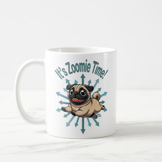 Mug C'est l'heure Zoomie Pug (Gauche)