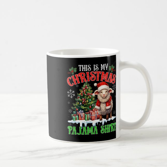 Mug C'est ma chemise de pyjama de Noël Santa Sheep Far (Droite)