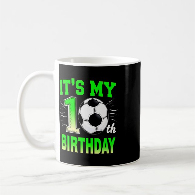Mug C'est mon 10e anniversaire garçon football Ll  (Gauche)