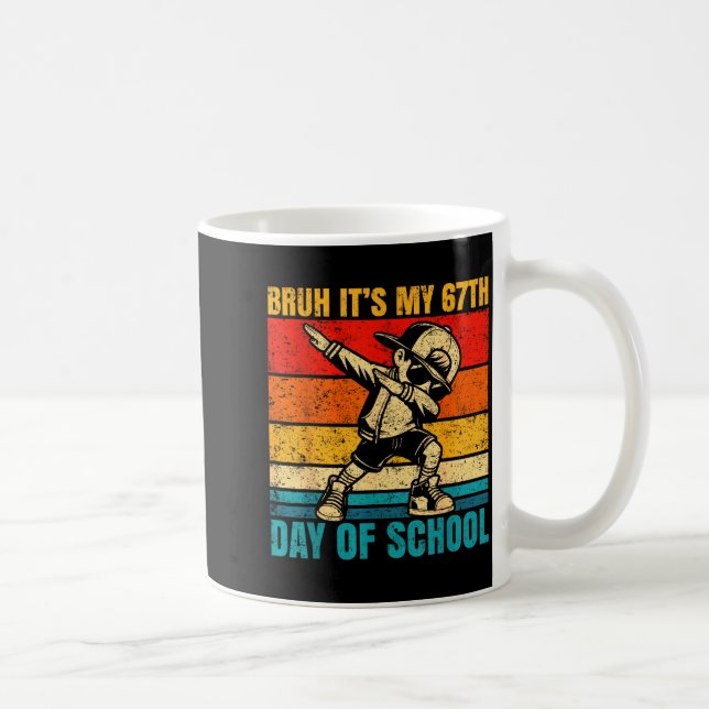 Mug C'est mon 67e jour d'école Bruh Six Sept Meme Boy (Droite)
