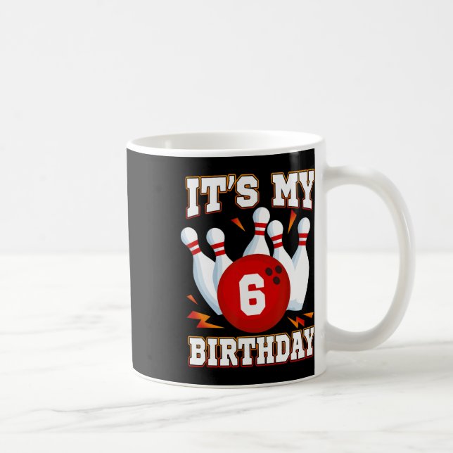Mug C'est mon 6e anniversaire de bowling thème 6 ans p (Droite)