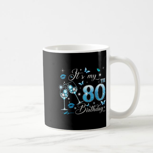 Mug C'est mon 80e anniversaire rose 80 ans anniversair (Droite)