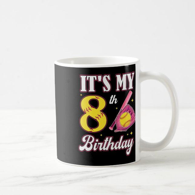 Mug C'est mon 8e anniversaire Softll fille fête de 8 a (Droite)