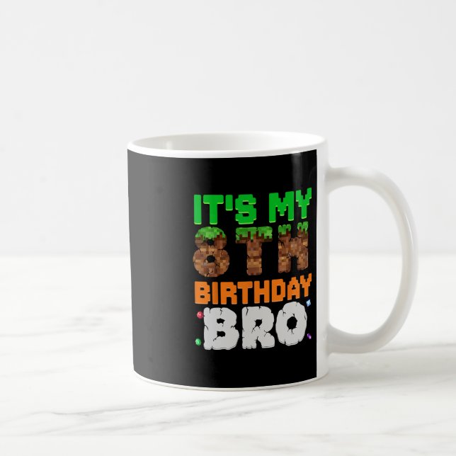 Mug C'est mon 8ème anniversaire frangin jeu pixel pour (Droite)