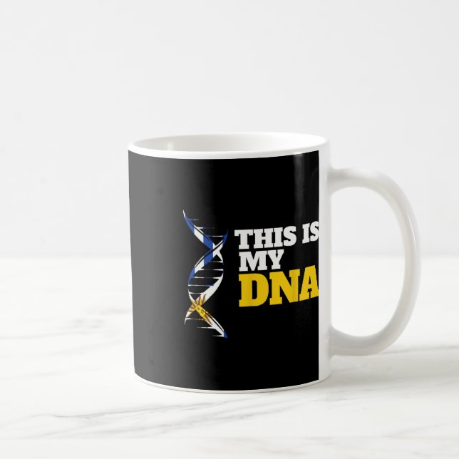 Mug C'est Mon Adn Fier Ukrainien Patriotique Drapeau U (Droite)