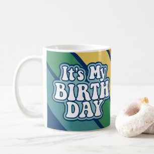 Mug C'est mon anniversaire - Happy Stripe Rainbow Colo
