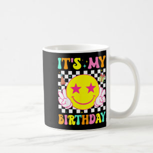 Mug C'est mon anniversaire visage souriant heureux fil