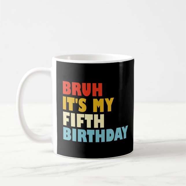 Mug C'est mon cinquième anniversaire Fille ou garçon d (Gauche)