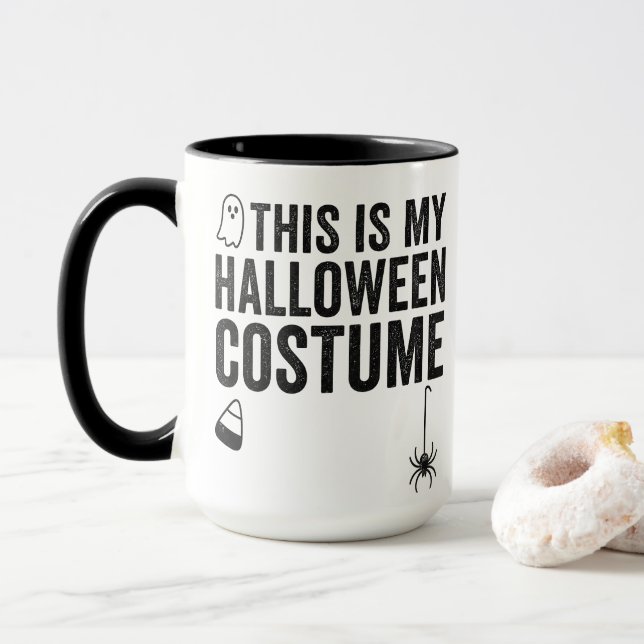 Mug C'est mon costume d'Halloween Ghost Spider Design (Avec donut)