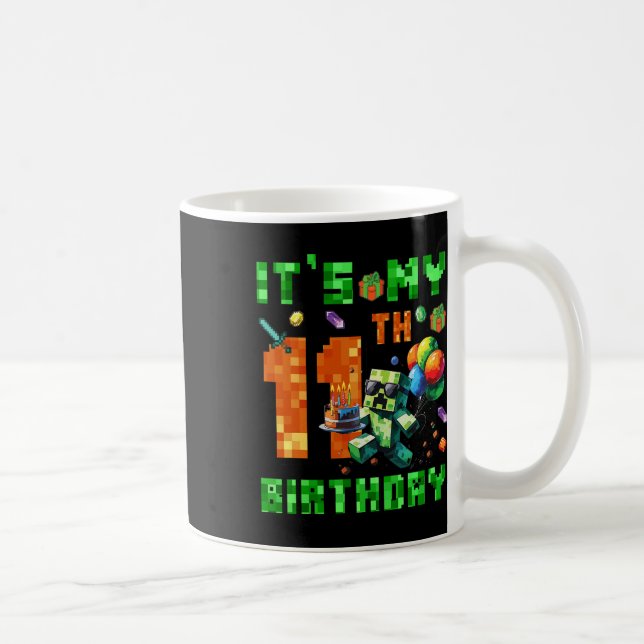 Mug C'est mon jeu vidéo numérique pixelisé d'anniversa (Droite)