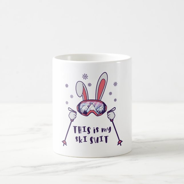 Mug C'est mon lapin de ski en combinaison de ski avec  (Centre)