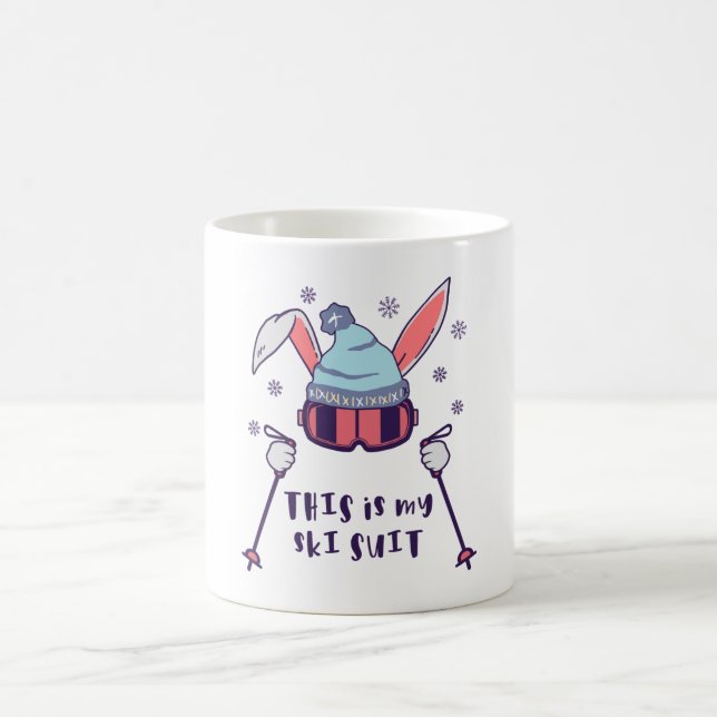 Mug C'est mon lapin de ski en combinaison de ski avec  (Centre)