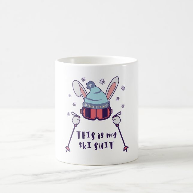 Mug C'est mon lapin de ski en combinaison de ski avec  (Centre)