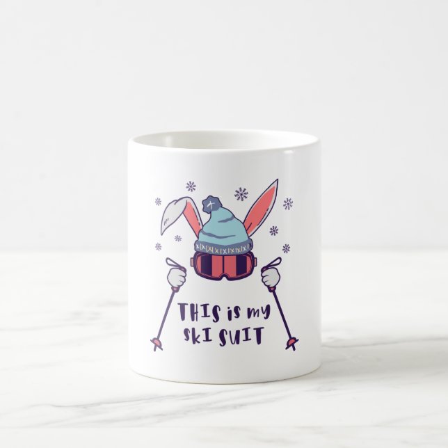 Mug C'est mon lapin de ski en combinaison de ski avec  (Centre)
