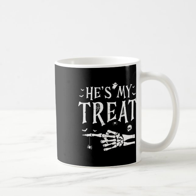 Mug C'est mon traitement Skeleton main drôle Halloween (Droite)