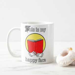 Mug C'est mon visage heureux - Emoji lisant un livre