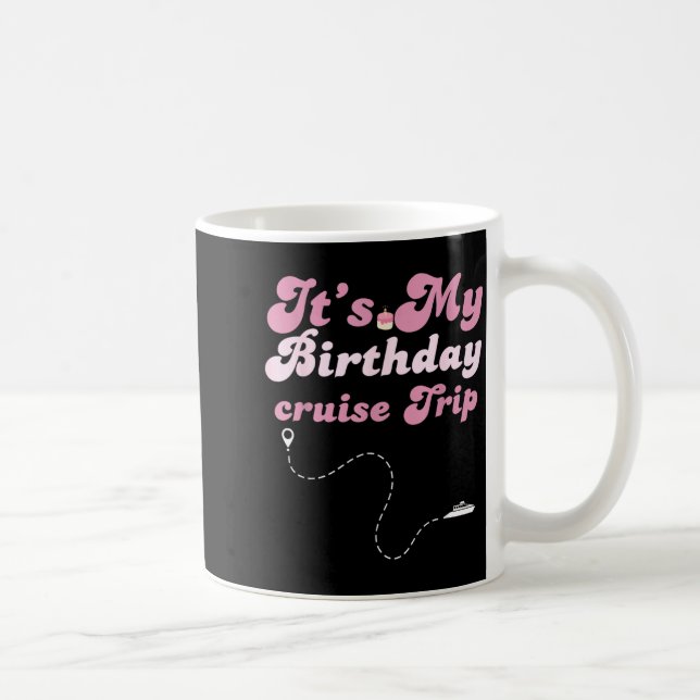 Mug C'est mon voyage de croisière d'anniversaire rétro (Droite)