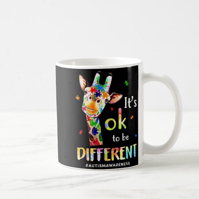 Mug C'est Ok Pour Être Différent Girafe de Sensibilisa (Droite)