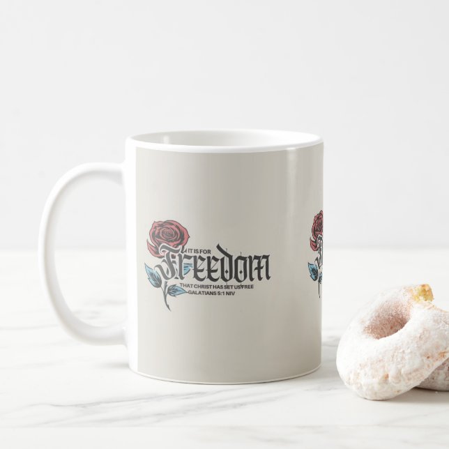 Mug C'est pour la liberté que Christ nous a libérés (Avec donut)