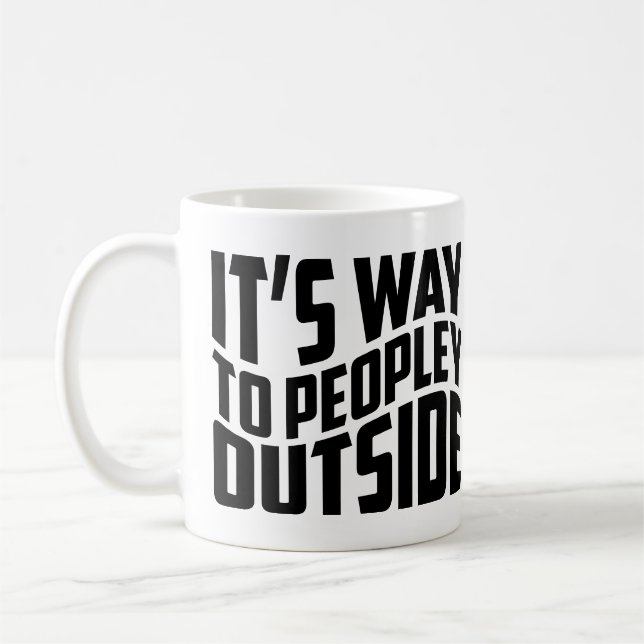 Mug C'est trop de gens dehors drôle Introvert (Gauche)