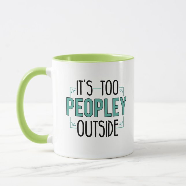 Mug C'est trop la foule dehors Introverti (Gauche)