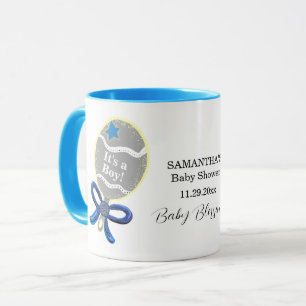 Mug C'est un garçon Baby shower Blue Rattle Maman à êt