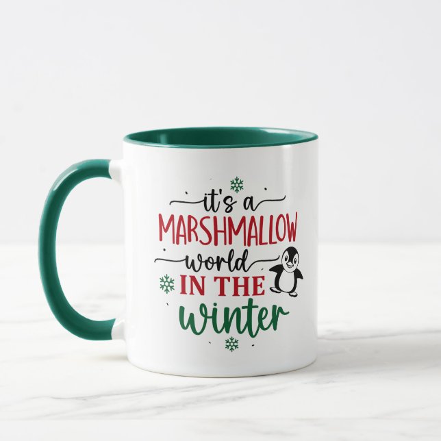 Mug C'est un monde de marshmallow en hiver (Gauche)