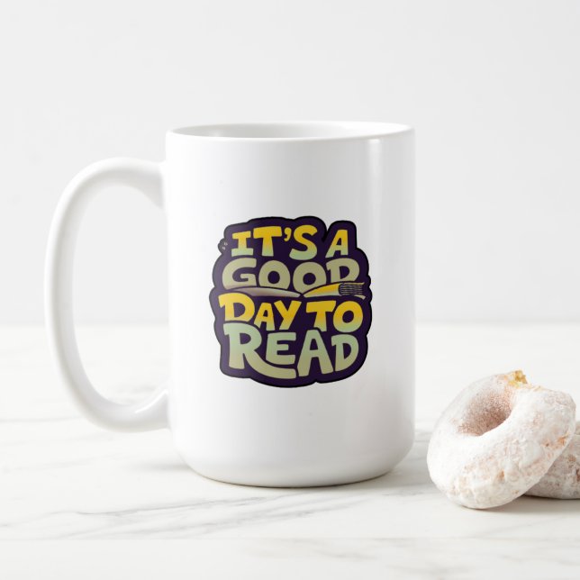 Mug C'est une bonne journée pour lire la typographie p (Avec donut)