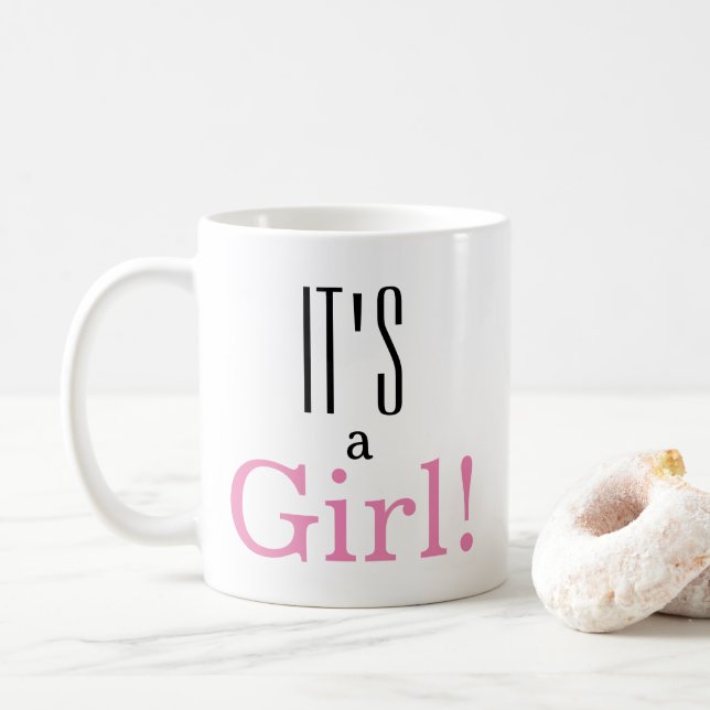 Mug C'est une fille ! Bébé Genre Révéler Classique Caf (Avec donut)