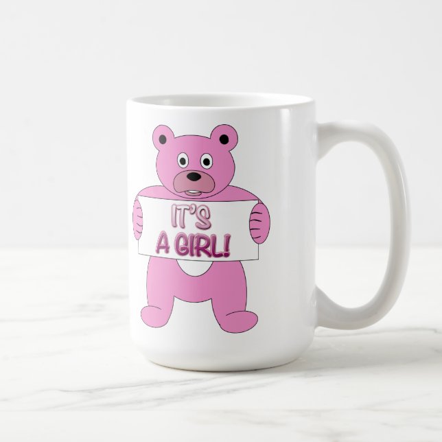 Mug C'est une fille rose ours (Droite)