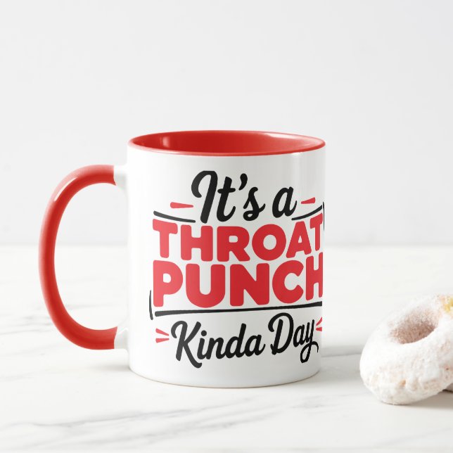 Mug C'est une journée de poing dans la gorge (Avec donut)