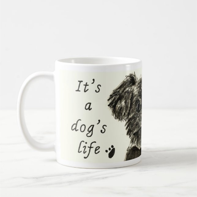 Mug C'est une vie de chien Drôle de chiot Schnauzer Ar (Gauche)