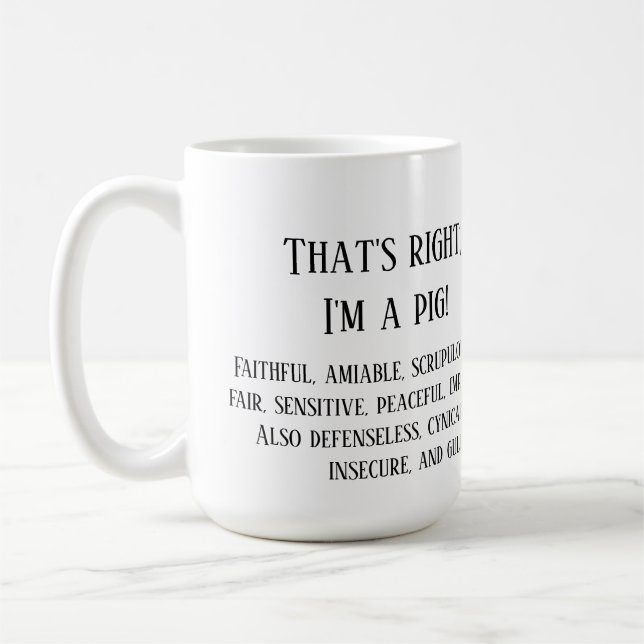 Mug C'est vrai, je suis un cochon (Gauche)