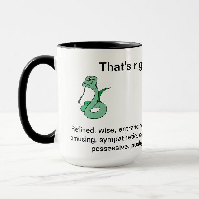 Mug C'est vrai, je suis un serpent (Gauche)