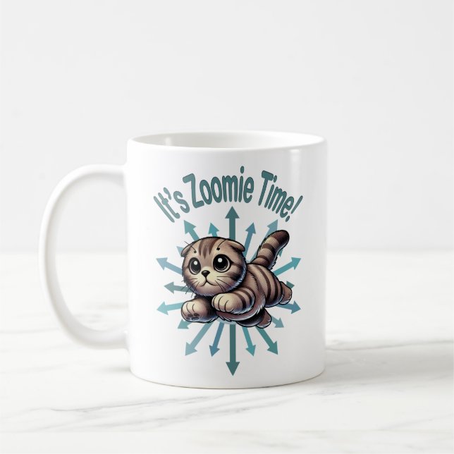 Mug C'est Zoomie Time Scottish Fold Cat (Gauche)