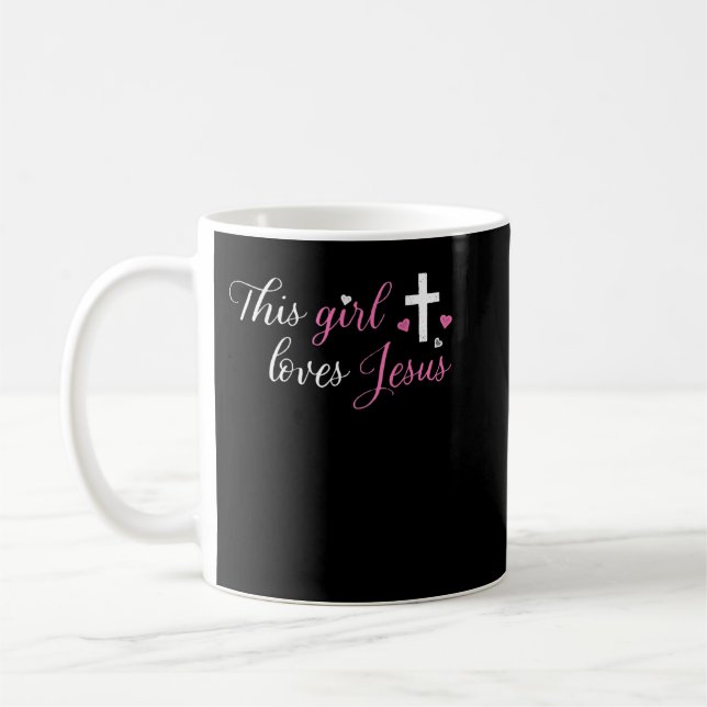 Mug Cette fille aime Jésus-Christ Femmes Foi T-Shir (Gauche)