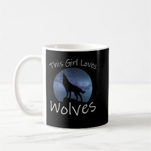 Mug CETTE FILLE AIME LES LOUPS Loup Hurleur Ciel Étoil