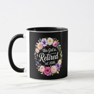 Mug Cette fille est retraitée 2026 Floral Retiret