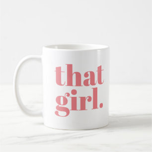 Mug Cette Fille Gras Girly Soft Pink Typographie
