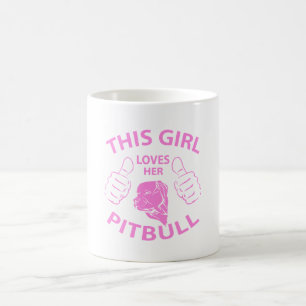 Mug "Cette fille rose aime son pitbull"