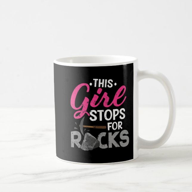 Mug Cette Fille S'Arrête Pour Rocks Rock Collector Geo (Droite)