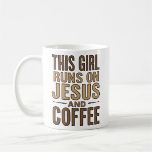 Mug Cette fille tourne sur Jésus et Café Christian Tri
