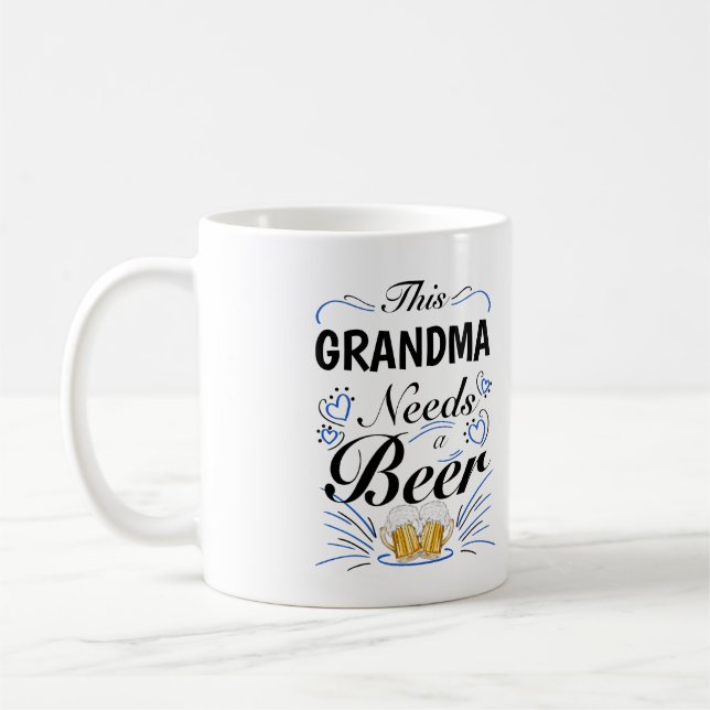 Mug Cette grand-mère a besoin d'une bière (Gauche)