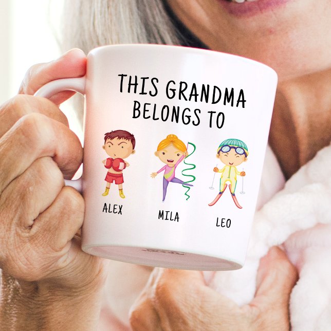 Mug Cette Grand-Mère Appartient À 3 | Noms d'enfants D (Créateur téléchargé)