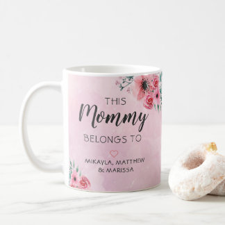Mug Cette Maman Appartient À L'Aquarelle Rose Florale